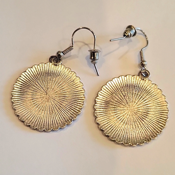 Turquoise enamel and pink earrings! - Picture 2 of 4